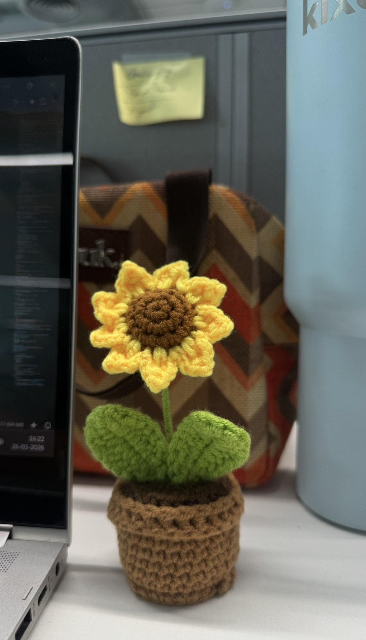 Handmade crochet sunflower
